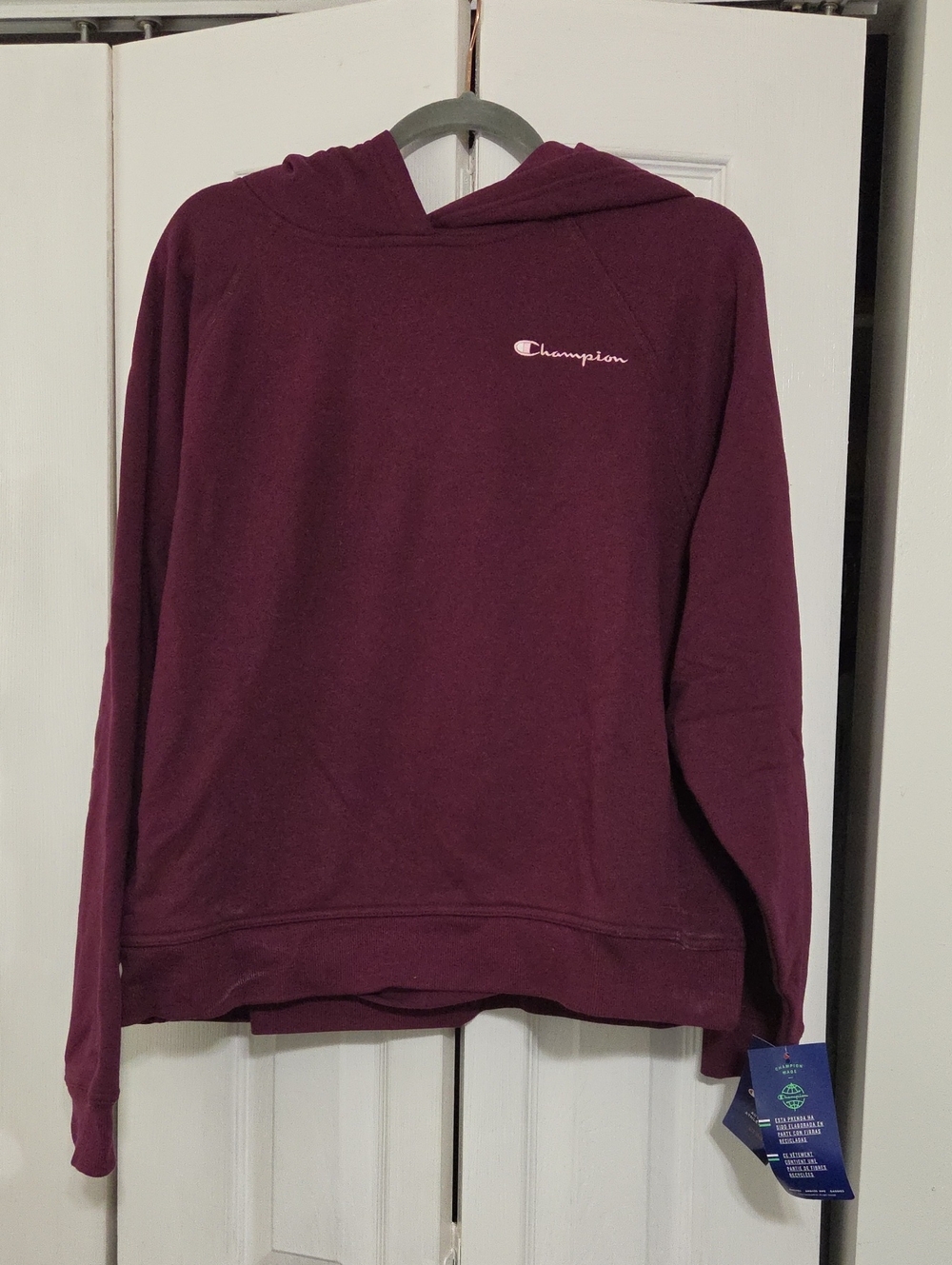 Champion Womens Maroon Hooded Pullover Sweatshirt